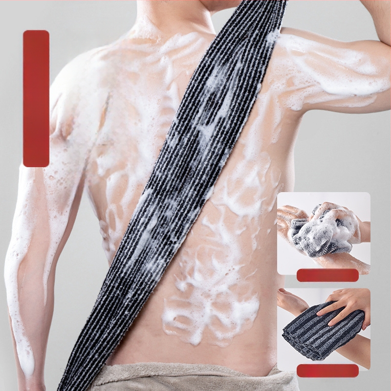 Кърпа за гръб със сребърни йони, антибактериална, абсорбираща, двустранна, дълга лента, rayon