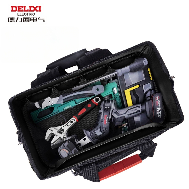 Delixi Electric раница за инструменти с двойни презрамки - пренасяне на инструменти и електроинструменти, организация на инструментите, стил раница
