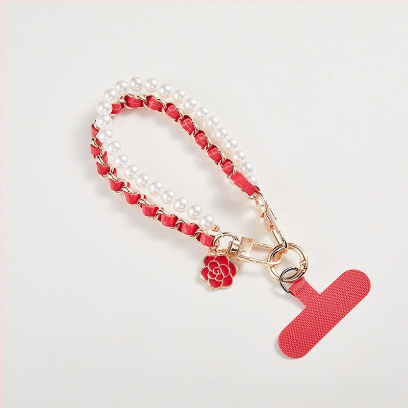 Телефонна висулка Xiaoxiang Style | Камелия и перла | Акрил | Творческа | Декоративна