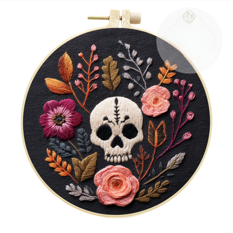 Set de broderie pentru pandantiv Halloween și Paște — pentru începători, stil modern minimalist, țesătură din bumbac-lână