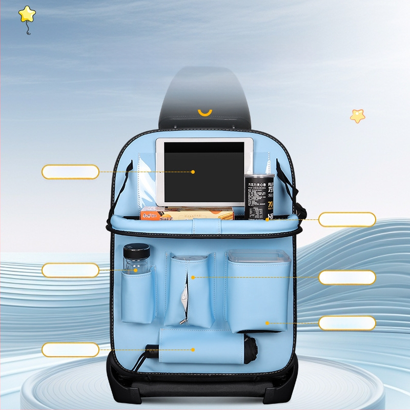 Organizator din piele pentru spatele scaunului, sac de depozitare de tip atârnat, impermeabil, compatibil universal, capacitate personalizabilă