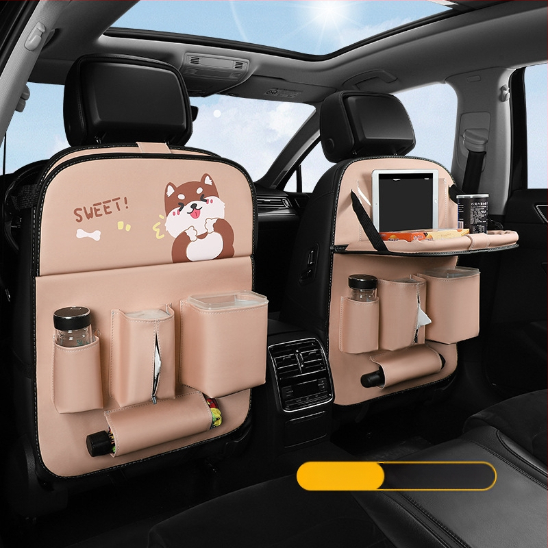 Organizator din piele pentru spatele scaunului, sac de depozitare de tip atârnat, impermeabil, compatibil universal, capacitate personalizabilă