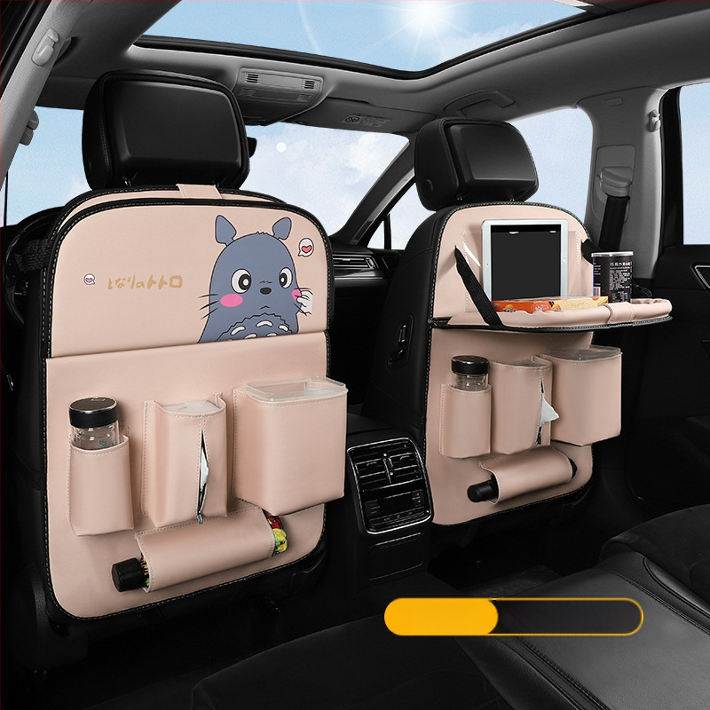 Organizator din piele pentru spatele scaunului, sac de depozitare de tip atârnat, impermeabil, compatibil universal, capacitate personalizabilă