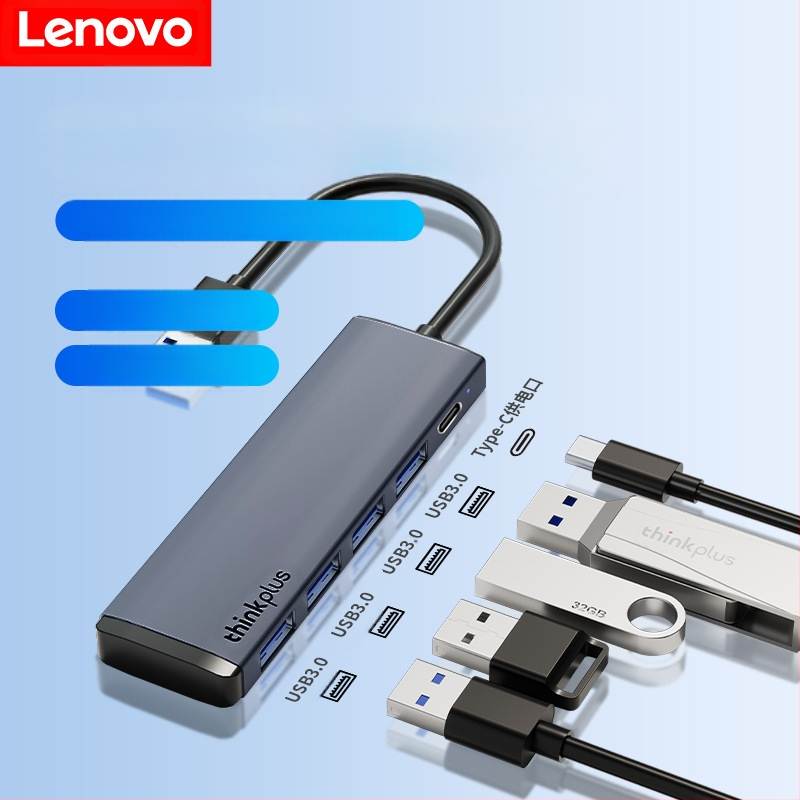 Lenovo USB-C τετραπλή θύρα USB 3.0 hub με εξωτερική παροχή ρεύματος, 5Gbps