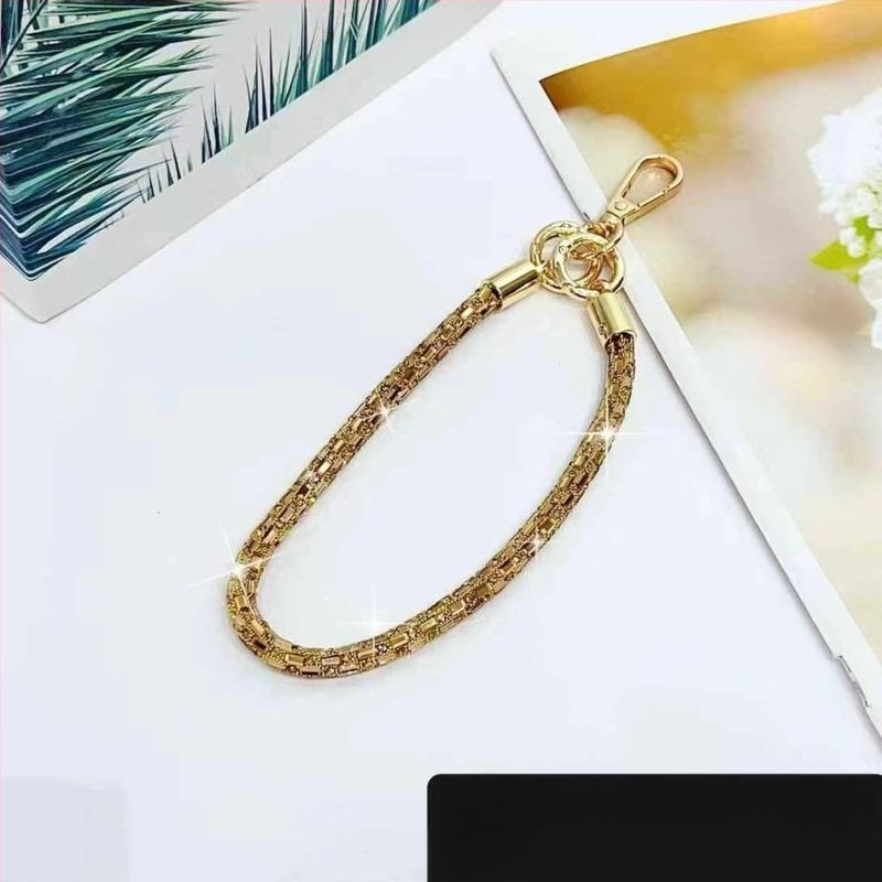 Телефонна каишка за китка със квадратен кристал, ръчно изработена унисекс каишка за телефон — найлон, високеластичен памук, метална закопчалка