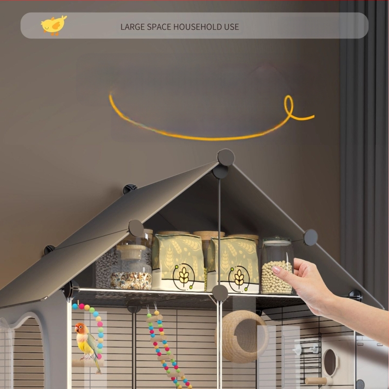 Cușcă pentru papagali, stil vilă de lux, design anti-strop, fabricată la comandă, pentru uz casnic