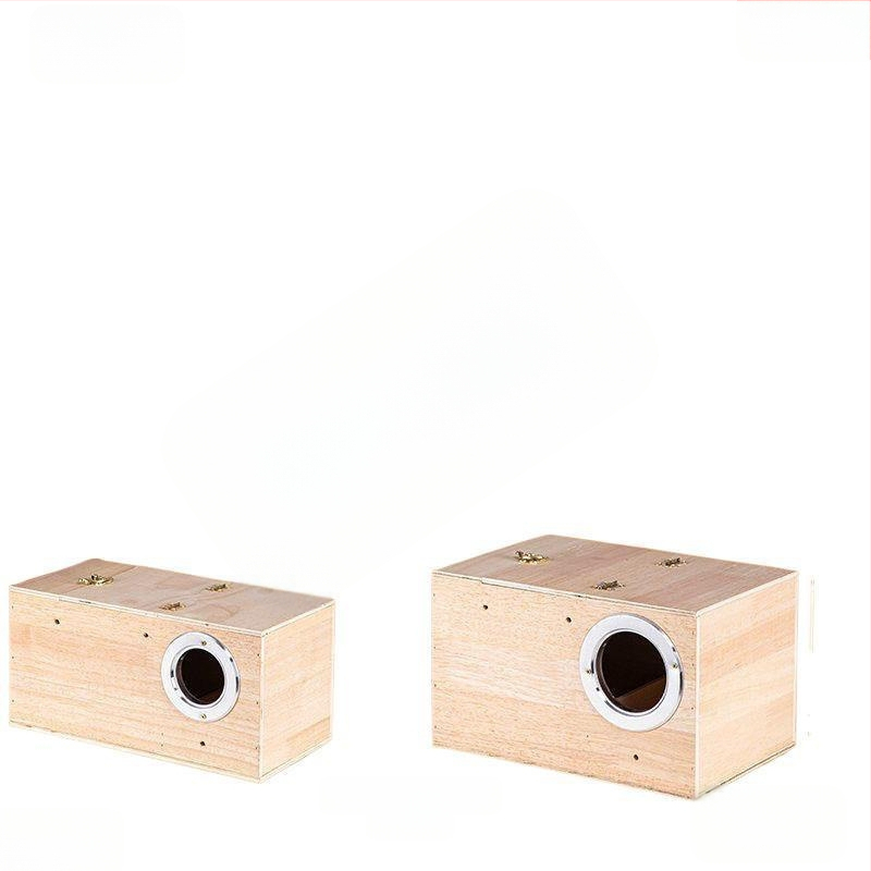 Cutie din lemn pentru reproducerea papagalilor cu cuib suspendat, model RR7hQhsi