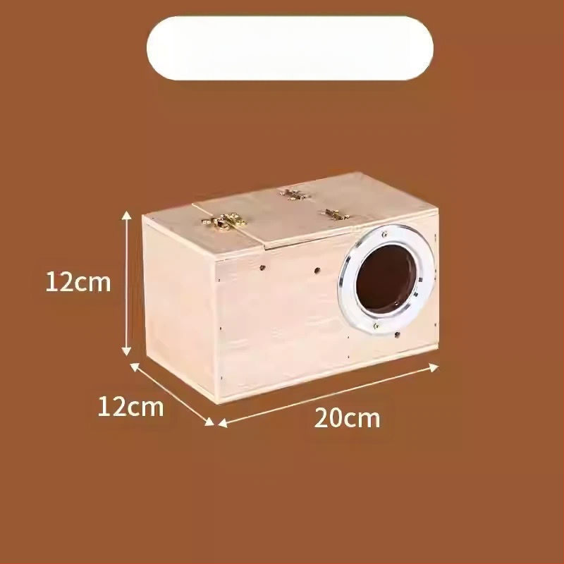 Cutie din lemn pentru reproducerea papagalilor cu cuib suspendat, model RR7hQhsi