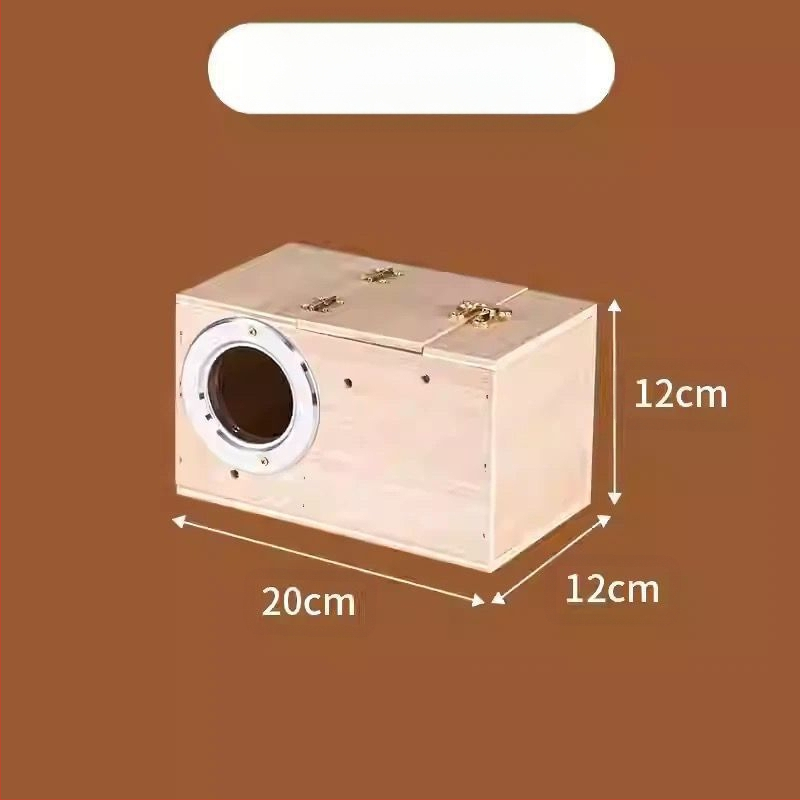 Cutie din lemn pentru reproducerea papagalilor cu cuib suspendat, model RR7hQhsi