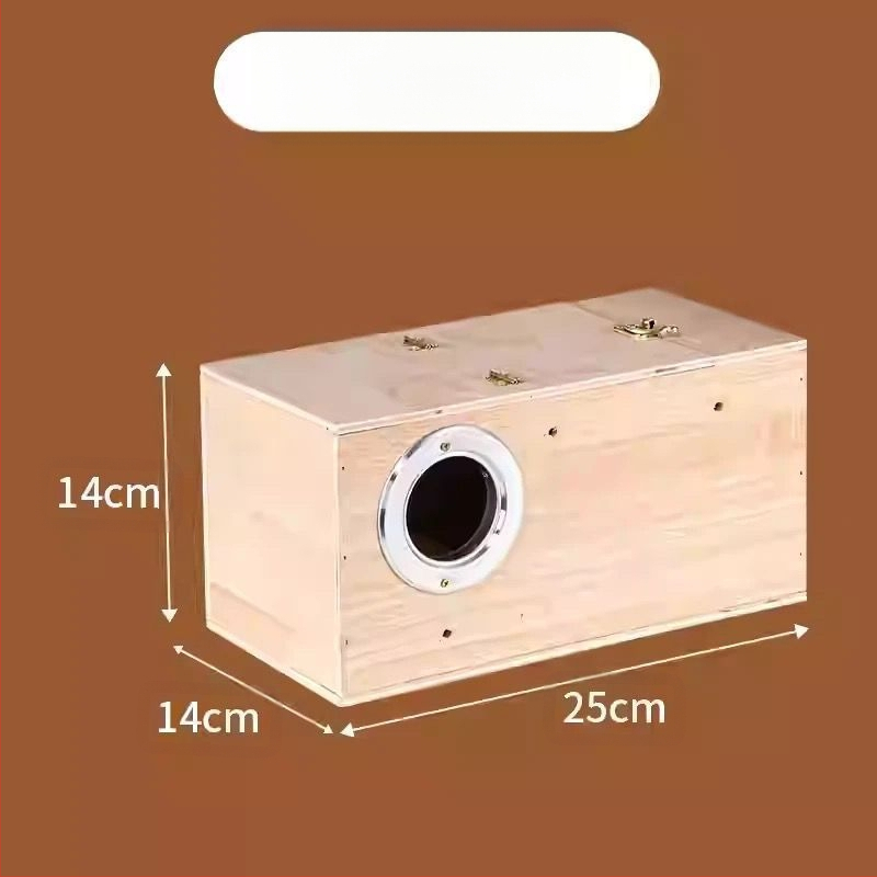 Cutie din lemn pentru reproducerea papagalilor cu cuib suspendat, model RR7hQhsi