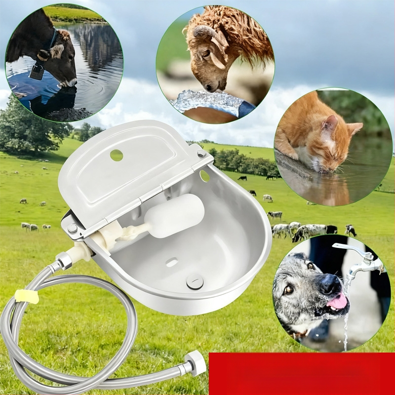 Неръждаем водопой за добитък с плаващ топчест механизъм, автоматичен водопой