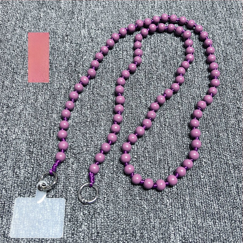 Дървен ланярд за телефон, ръчно изработен, с декоративни мънисти, полиестерно въже, метална катарама