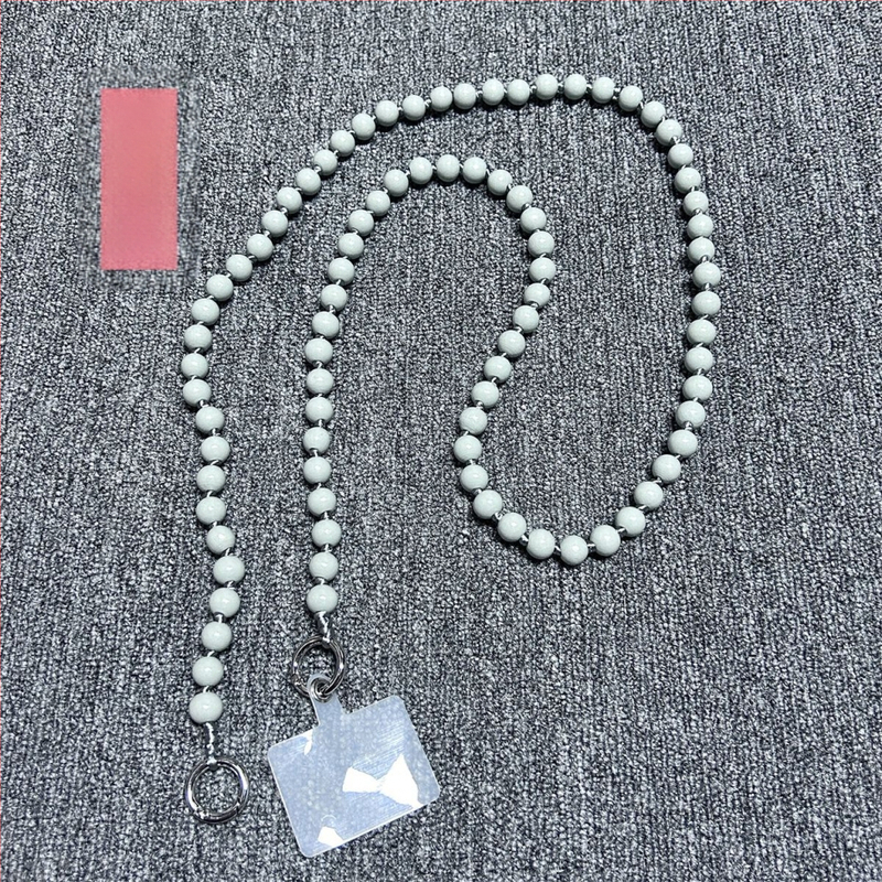 Дървен ланярд за телефон, ръчно изработен, с декоративни мънисти, полиестерно въже, метална катарама