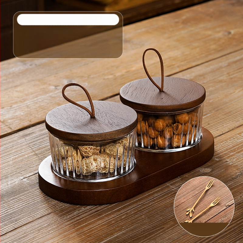 Διαχωριζόμενο πιάτο φρούτων ιαπωνικού στυλ με καπάκι, στρογγυλό γυάλινο μπολ για φρούτα και σνακ, απλός σχεδιασμός