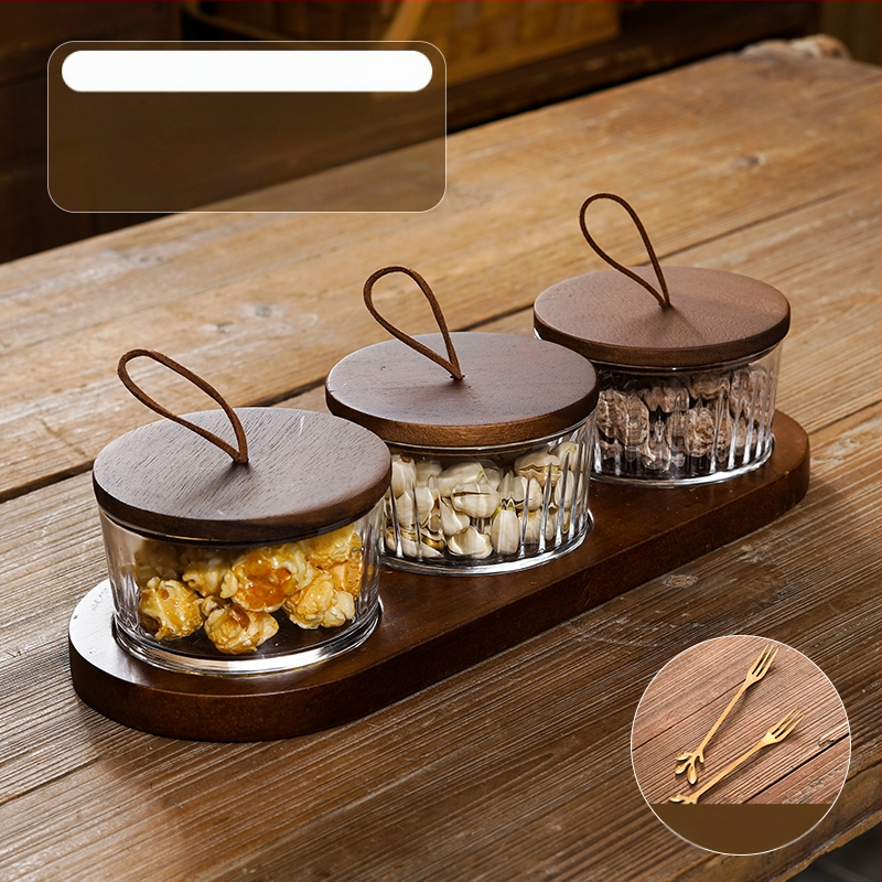 Διαχωριζόμενο πιάτο φρούτων ιαπωνικού στυλ με καπάκι, στρογγυλό γυάλινο μπολ για φρούτα και σνακ, απλός σχεδιασμός