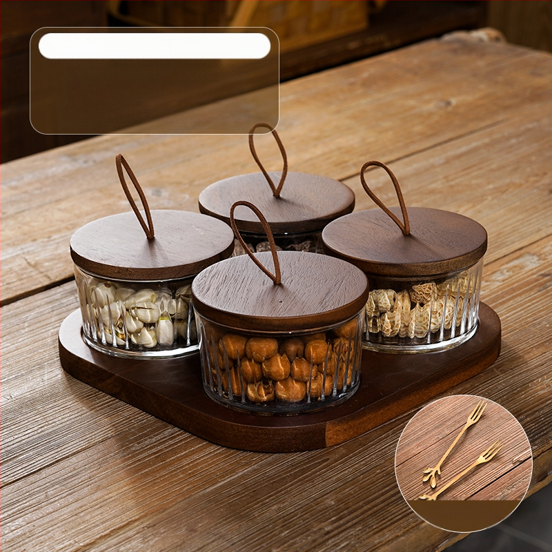 Διαχωριζόμενο πιάτο φρούτων ιαπωνικού στυλ με καπάκι, στρογγυλό γυάλινο μπολ για φρούτα και σνακ, απλός σχεδιασμός