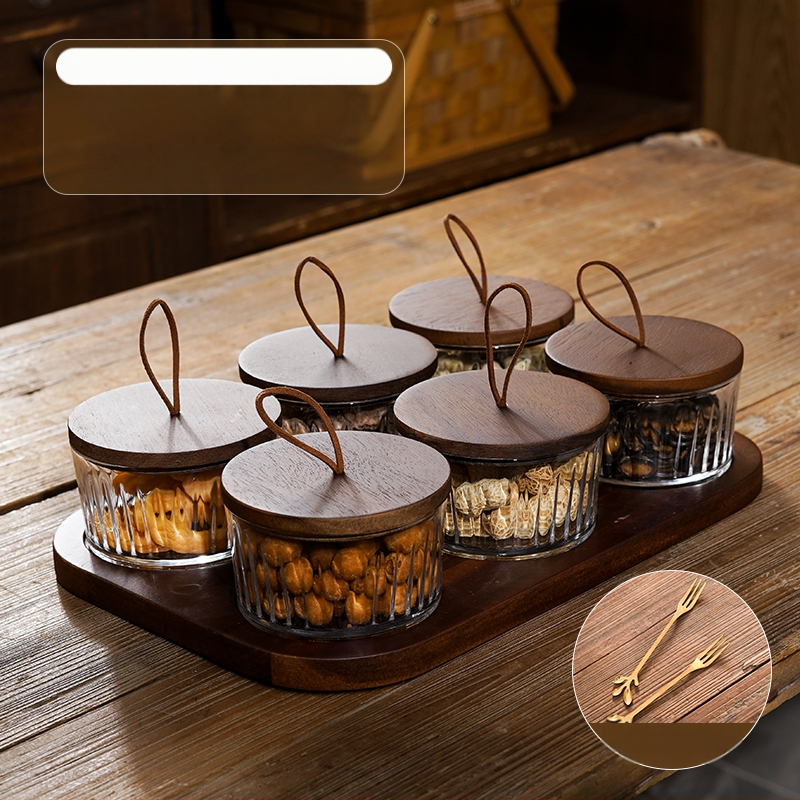 Διαχωριζόμενο πιάτο φρούτων ιαπωνικού στυλ με καπάκι, στρογγυλό γυάλινο μπολ για φρούτα και σνακ, απλός σχεδιασμός