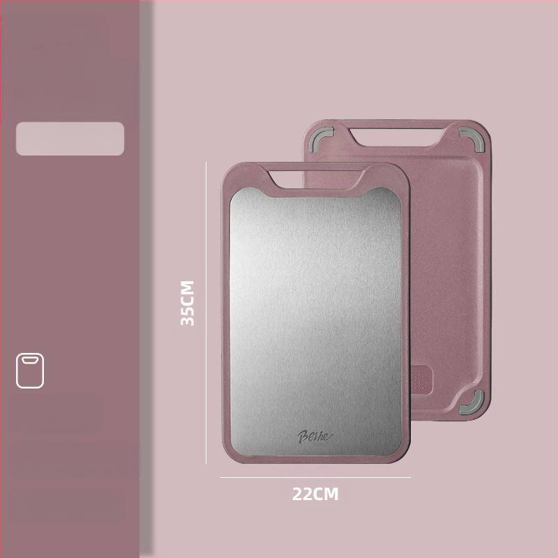 Πίνακας κοπής από 304 ανοξείδωτο ατσάλι-πλαστικό, διπλής όψεως, αντιολισθητικός, πολυλειτουργικός για κουζίνα, κοπή ωμών και ώριμων φρούτων, μοντέρνο μινιμαλιστικό στυλ