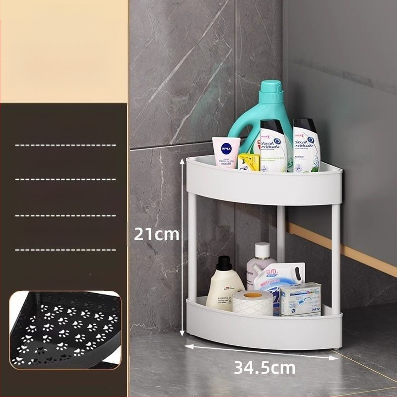 Fürdőszobai háromszög sarkos polc, műanyag, egyszerű modern dizájn, CE tanúsítvány