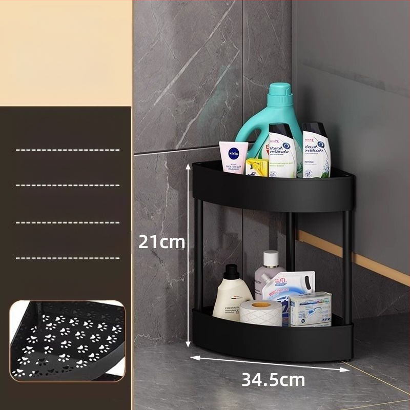 Fürdőszobai háromszög sarkos polc, műanyag, egyszerű modern dizájn, CE tanúsítvány