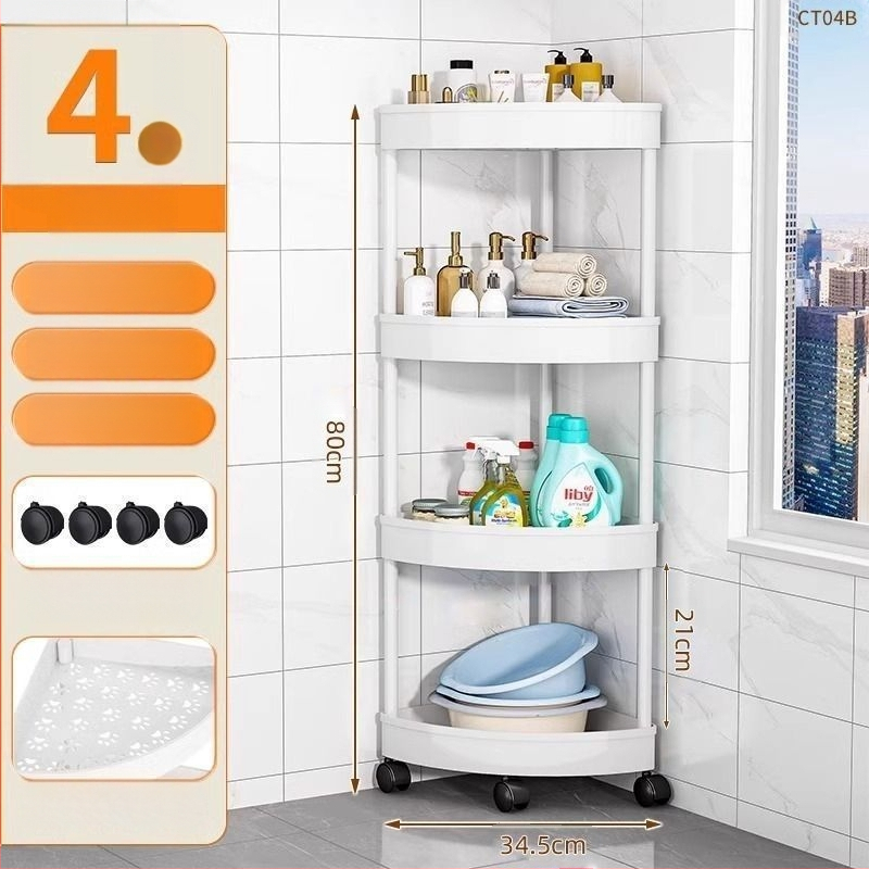 Fürdőszobai háromszög sarkos polc, műanyag, egyszerű modern dizájn, CE tanúsítvány