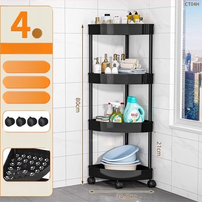 Fürdőszobai háromszög sarkos polc, műanyag, egyszerű modern dizájn, CE tanúsítvány