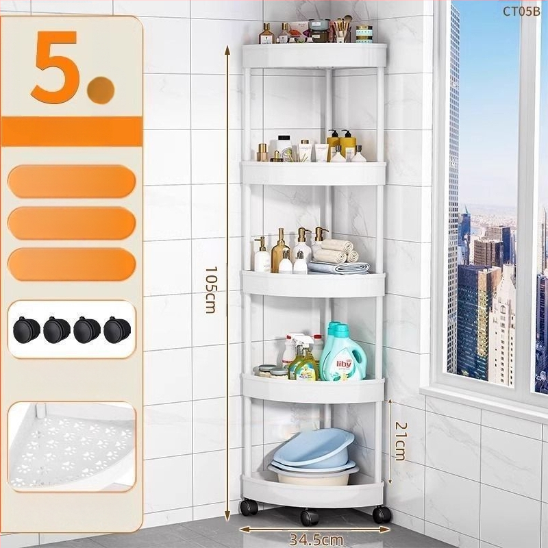 Fürdőszobai háromszög sarkos polc, műanyag, egyszerű modern dizájn, CE tanúsítvány