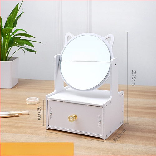 Cutie de depozitare pentru cosmetică cu masă de toaletă și dulap oglindă încorporat – din plastic, stil modern minimalist, brand Huishijia, logo tipărit