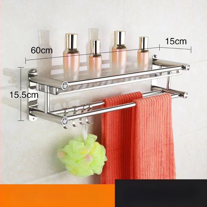 Ραφιέρα πετσέτας από ανοξείδωτο χάλυβα, τοίχου χωρίς τρύπες, για μπάνιο και κουζίνα, νέο κινεζικό στυλ