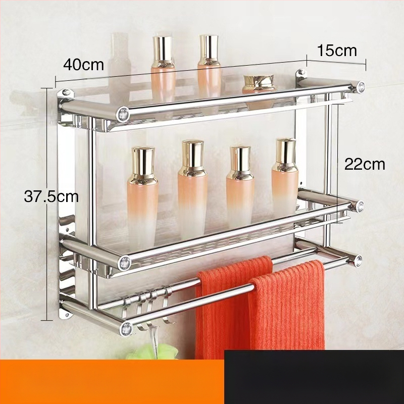 Ραφιέρα πετσέτας από ανοξείδωτο χάλυβα, τοίχου χωρίς τρύπες, για μπάνιο και κουζίνα, νέο κινεζικό στυλ