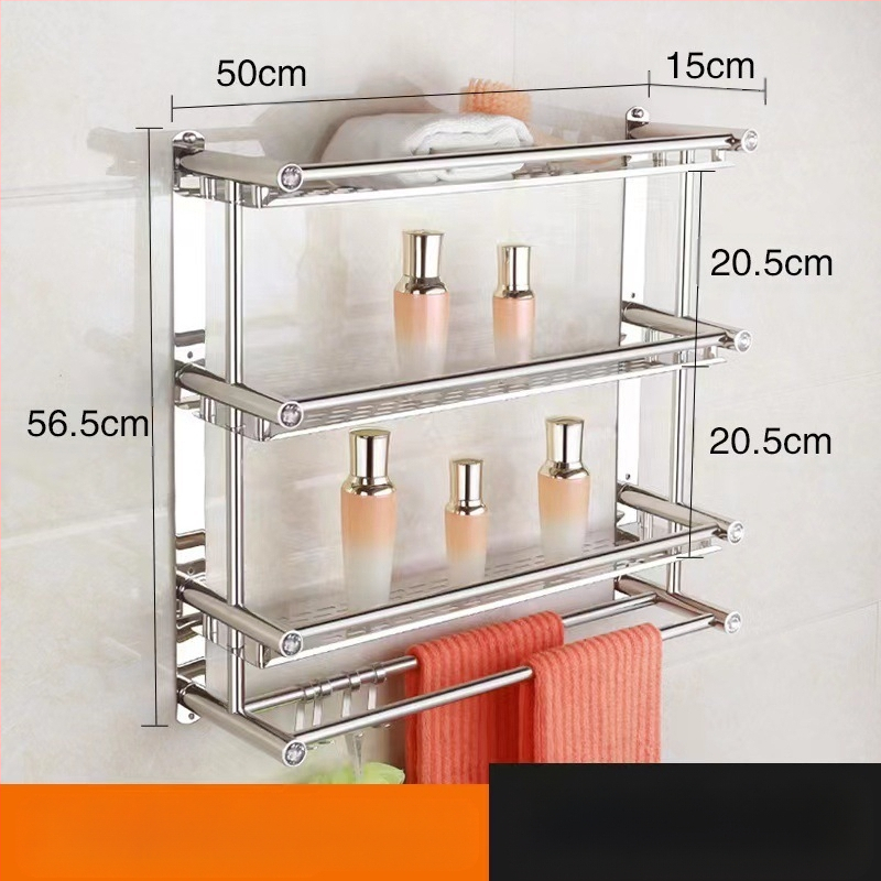 Ραφιέρα πετσέτας από ανοξείδωτο χάλυβα, τοίχου χωρίς τρύπες, για μπάνιο και κουζίνα, νέο κινεζικό στυλ