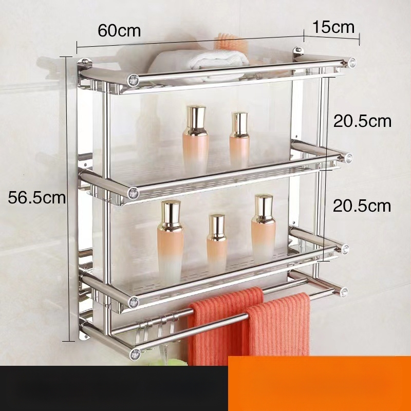 Ραφιέρα πετσέτας από ανοξείδωτο χάλυβα, τοίχου χωρίς τρύπες, για μπάνιο και κουζίνα, νέο κινεζικό στυλ