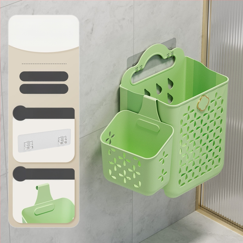 Πλαστικό καλάθι πλύσης μπάνιου, επιτοίχιο, αναδιπλούμενο, για βρώμικα ρούχα