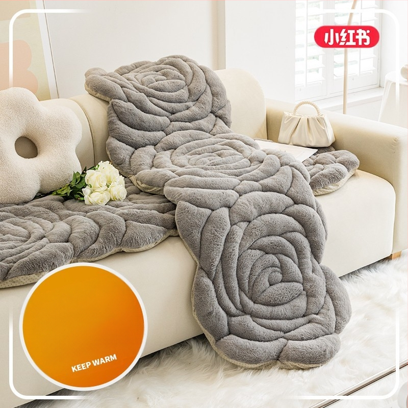 Nereguliarios formos pliušinė sofa pagalvėlė su augalų ir gėlių raštu, paprastas ir šiuolaikinis stilius, Tiger prekės ženklas