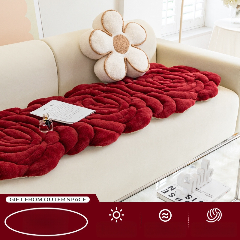 Nereguliarios formos pliušinė sofa pagalvėlė su augalų ir gėlių raštu, paprastas ir šiuolaikinis stilius, Tiger prekės ženklas