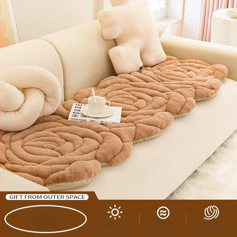 Nereguliarios formos pliušinė sofa pagalvėlė su augalų ir gėlių raštu, paprastas ir šiuolaikinis stilius, Tiger prekės ženklas