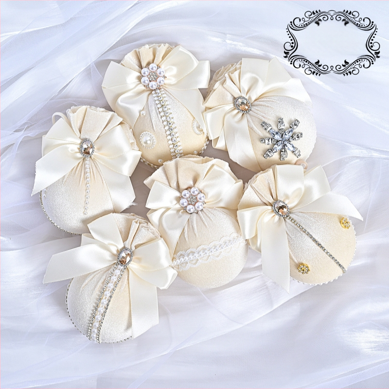 Πλαστικά χριστουγεννιάτικα κρεμαστά διακοσμητικά – Λουξ βελούδινη διαμαντένια σφαίρα, 6 τεμάχια, διακοσμητικό χώρου εκδήλωσης