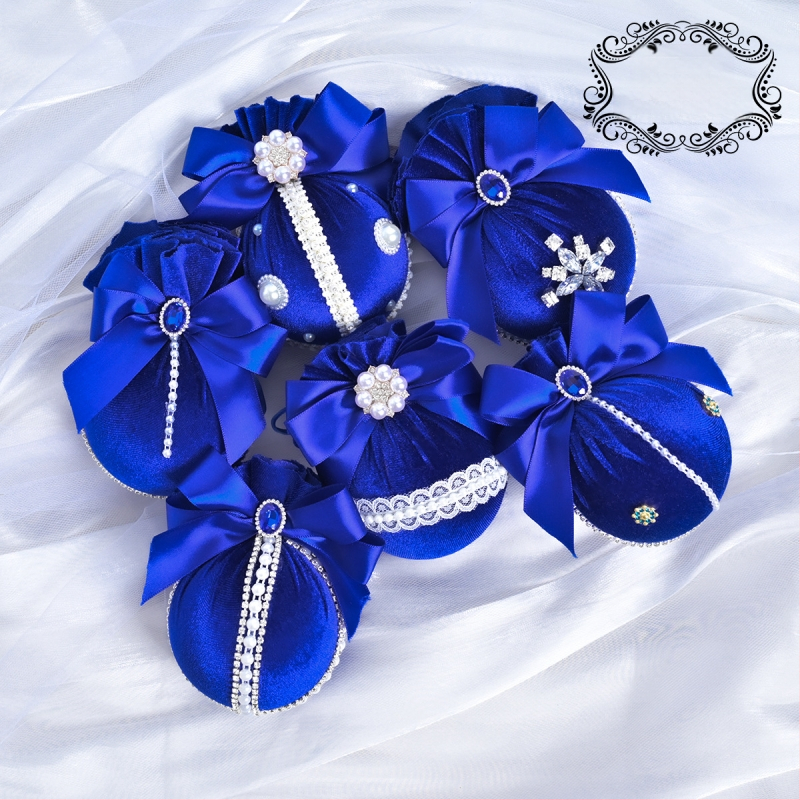 Πλαστικά χριστουγεννιάτικα κρεμαστά διακοσμητικά – Λουξ βελούδινη διαμαντένια σφαίρα, 6 τεμάχια, διακοσμητικό χώρου εκδήλωσης