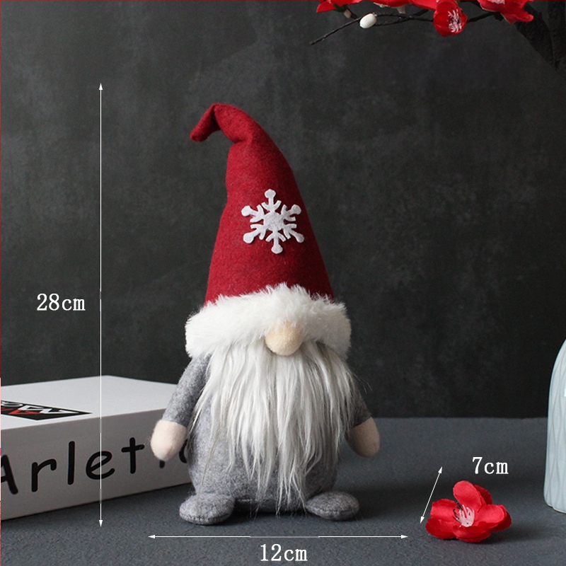 Ziemassvētku pūkainais gnoms lelle ar cepuri, bez sejas — netkanā audums