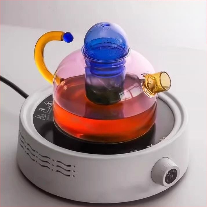 Ar borosilikato stiklo arbatinukas, atsparus aukštoms temperatūroms, japonų paprastas stilius, be arbatos padėklo