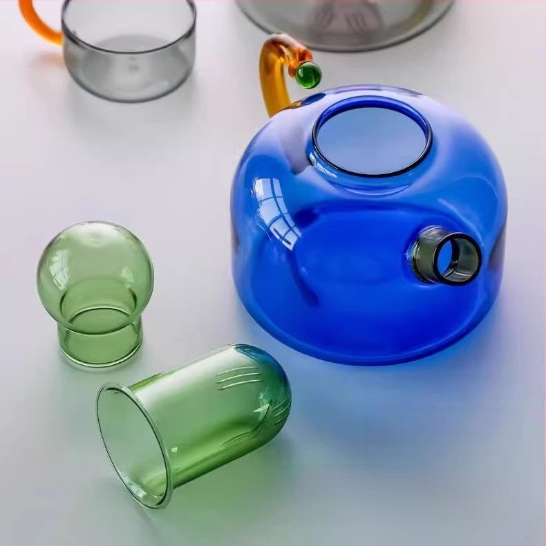 Ar borosilikato stiklo arbatinukas, atsparus aukštoms temperatūroms, japonų paprastas stilius, be arbatos padėklo