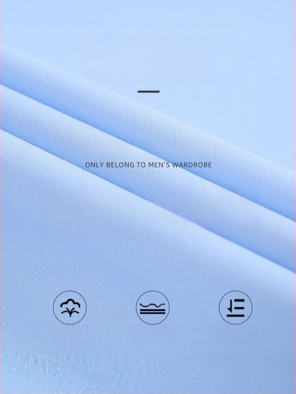 Мъжка риза – слим-fit кройка, квадратна яка, дълъг ръкав, боядисана по прежда, полиестерова смес