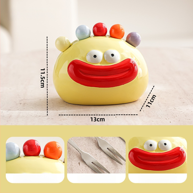 Lastele mõeldud puuviljakahvlite komplekt, roostevaba teras, armas karikatuurstiil, peegelviimistlus