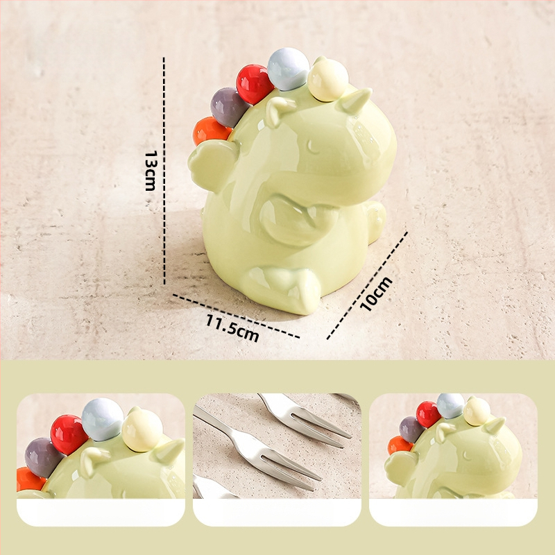 Lastele mõeldud puuviljakahvlite komplekt, roostevaba teras, armas karikatuurstiil, peegelviimistlus