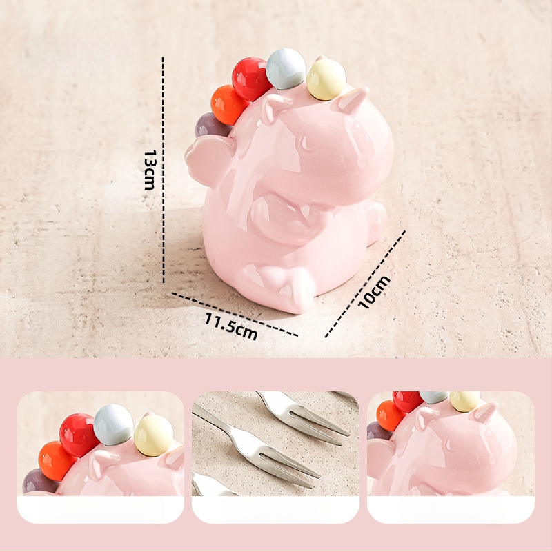 Lastele mõeldud puuviljakahvlite komplekt, roostevaba teras, armas karikatuurstiil, peegelviimistlus