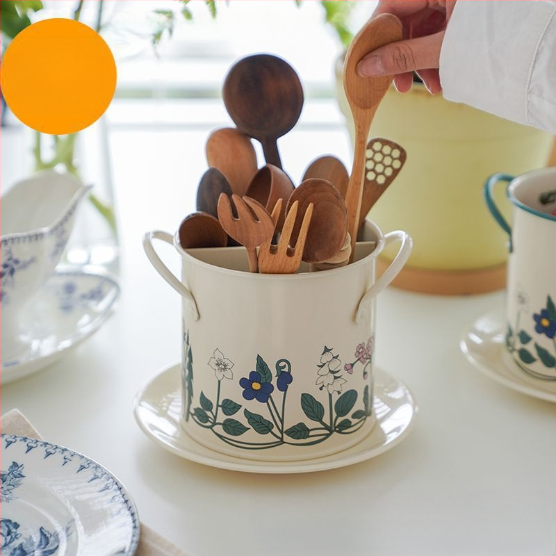 Keraminis lazdelė laikiklis maistui, šiuolaikiškas minimalistinis stilius, gėlių raštas, vandens poliravimo apdaila, išleistas 2023