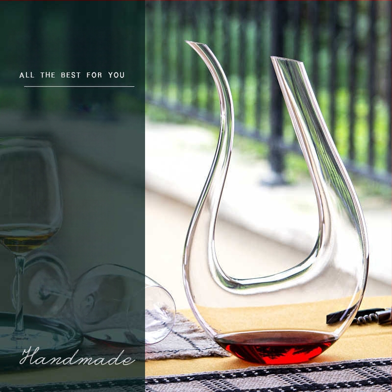 Κρυστάλλινο ντεκαντέρ με U-σχήμα, ευρωπαϊκό στυλ, απλός σχεδιασμός, χωρητικότητα 1000 ml+