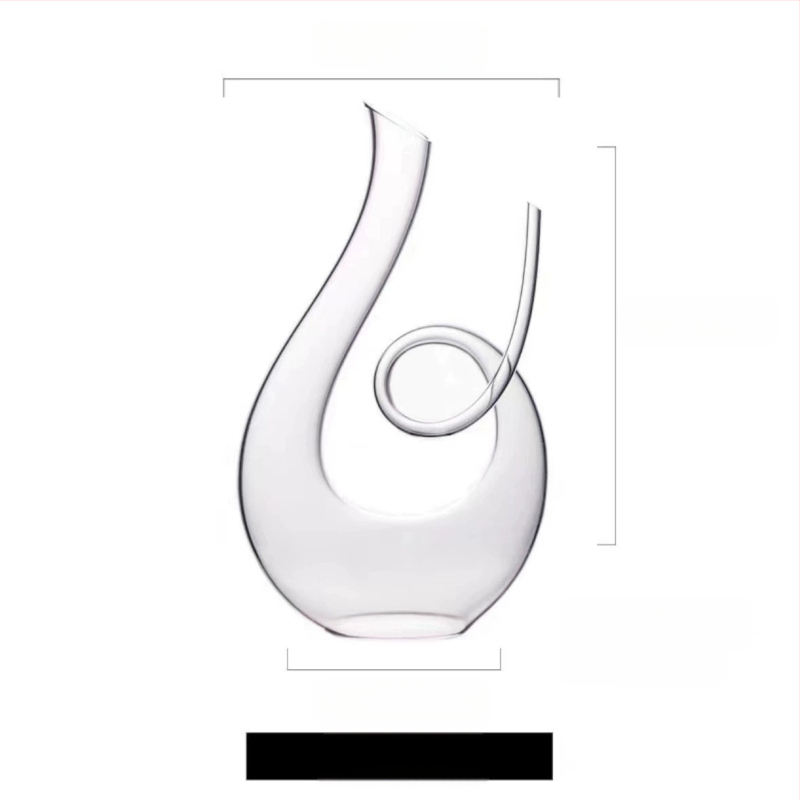 Κρυστάλλινο ντεκαντέρ με U-σχήμα, ευρωπαϊκό στυλ, απλός σχεδιασμός, χωρητικότητα 1000 ml+