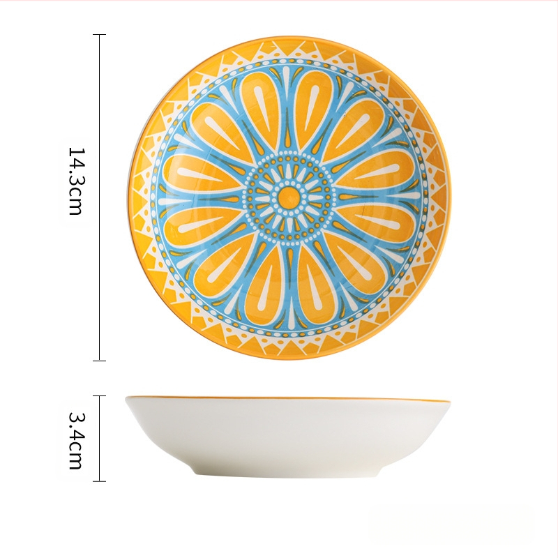 Porcelininis padažų dubenėlis su spauda, apvalios formos