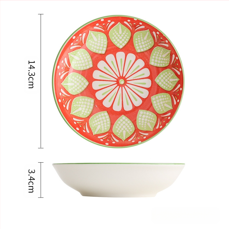 Porcelininis padažų dubenėlis su spauda, apvalios formos